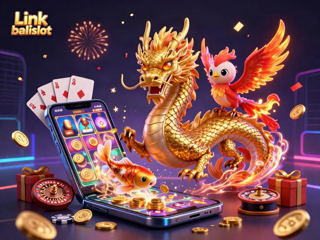 Engage with thrilling gameplay featuring Link balislot amidst vibrant slot games and dynamic casino elements.
