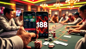 The 188bet app enhances your gambling experience with live betting options on blackjack.