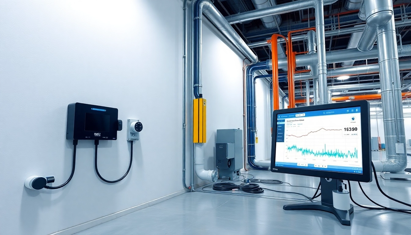 Advanced commercial leak detection system monitoring real-time data in an industrial environment.