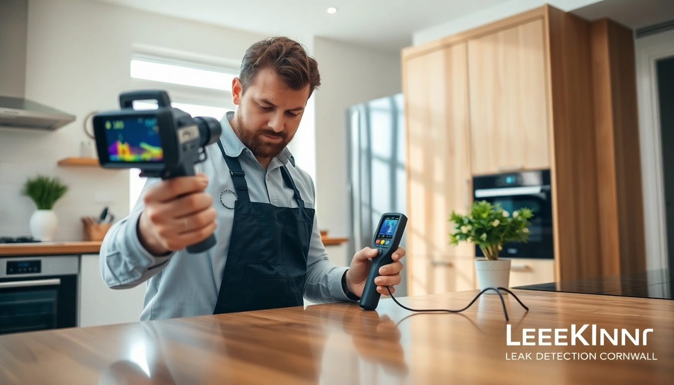 Expert technician using modern tools for effective Leak Detection Cornwall at home.