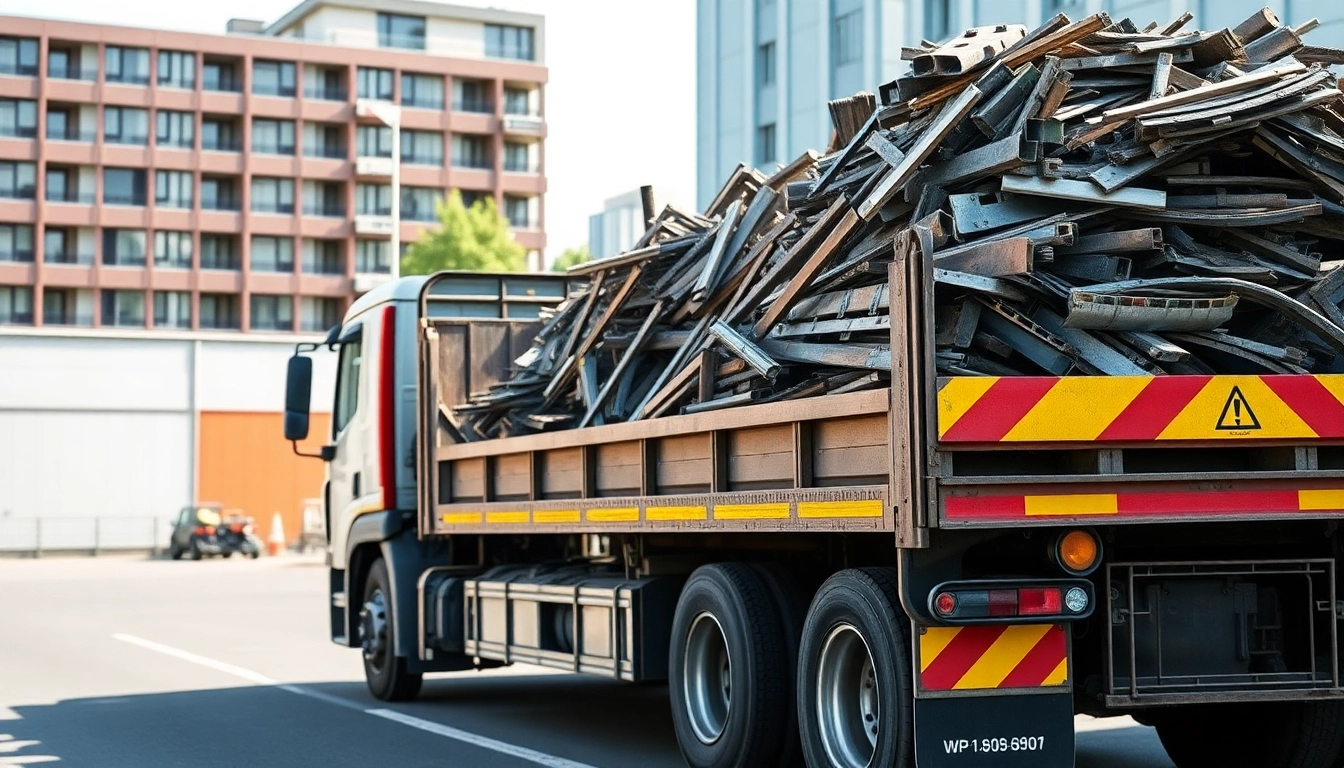 Efficient Schrottabholung Wuppertal service truck collecting scrap materials from a residential area.