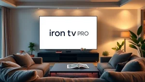 Experience the iron tv pro in a luxurious, modern living space with elegant design elements.