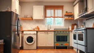 Efficient бяла техника appliances in a modern kitchen showcasing stylish usability and quality.