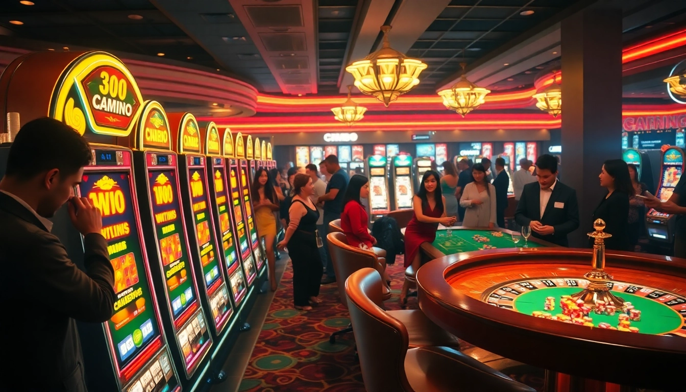 Experience the excitement of winning at CM88 themed slots in a bustling casino atmosphere.