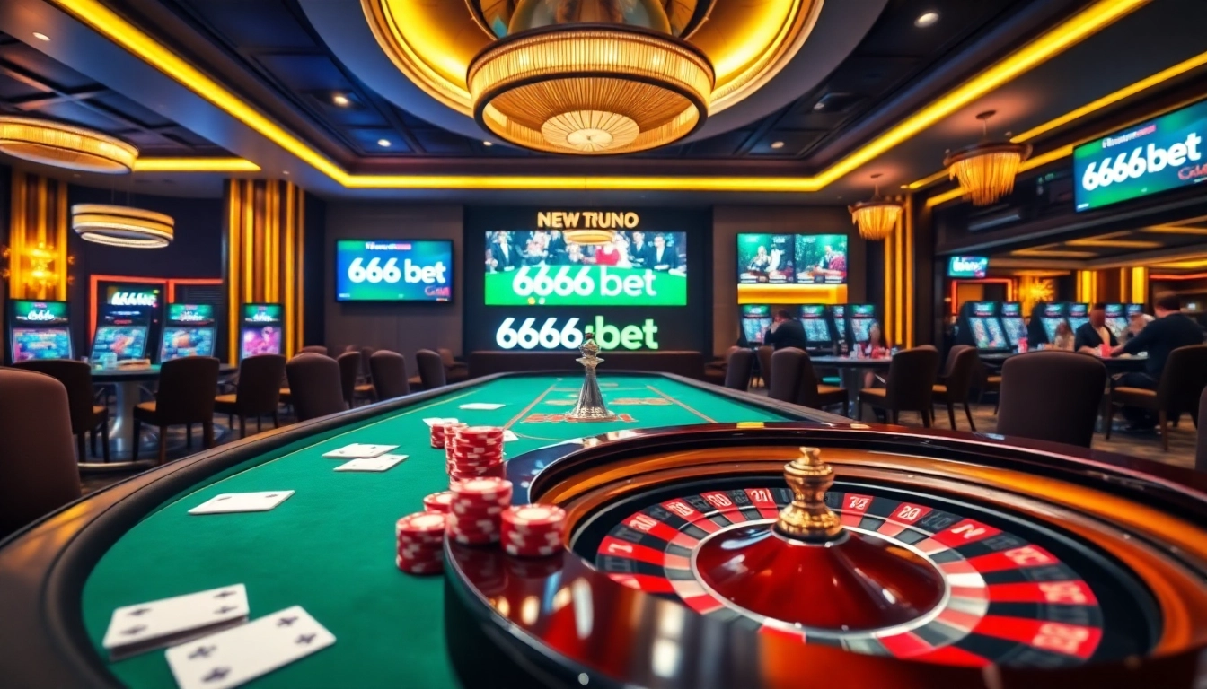 Exciting gameplay at 6666bet Login, featuring poker chips and a roulette wheel.
