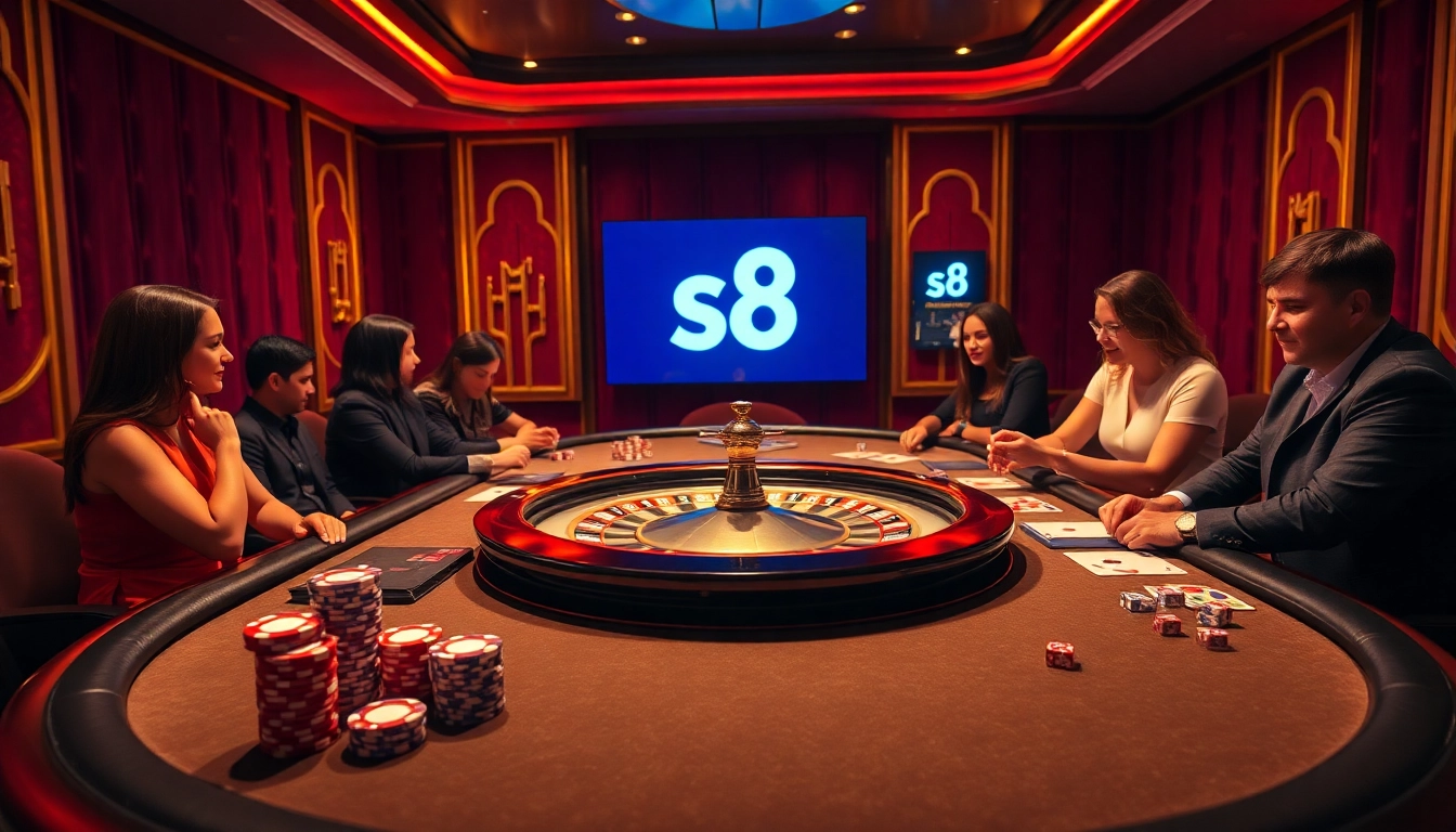 Engaging casino scene with roulette wheel and poker chips showcasing luxury in gaming s8.