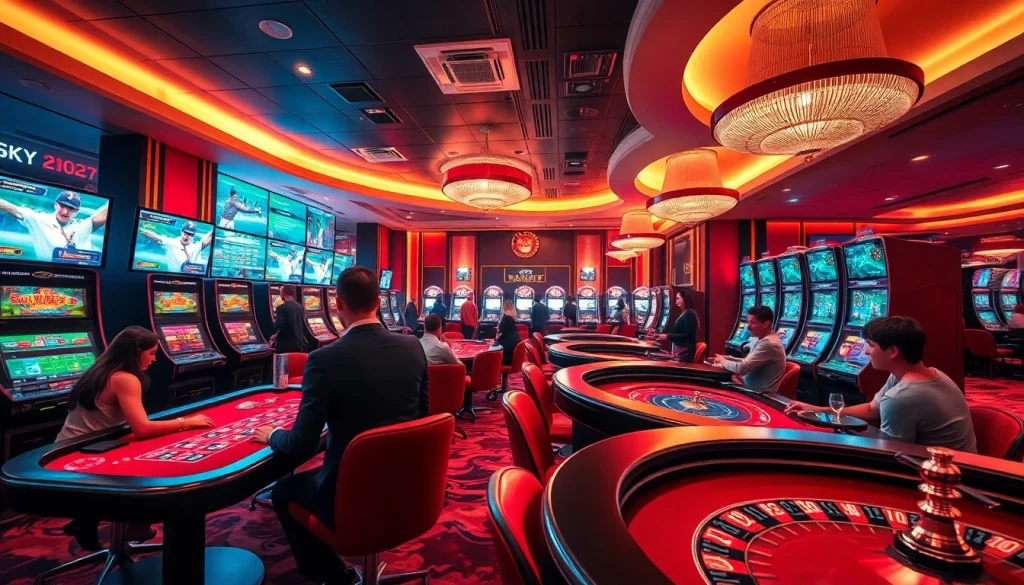 Vibrant casino scene showcasing the excitement of 789f gaming experience.