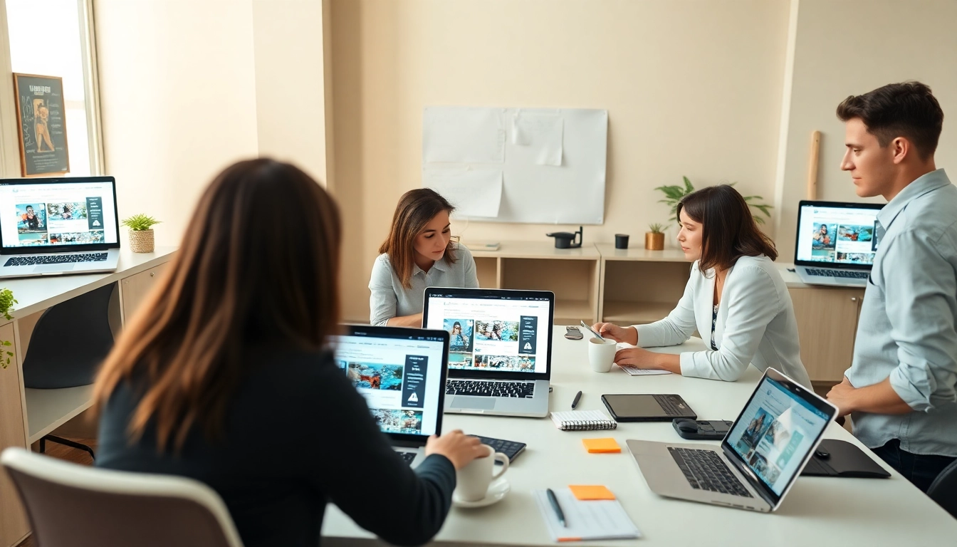 Engaging and collaborative workspace for blog creation at bloglabs.wiki featuring laptops and discussions.