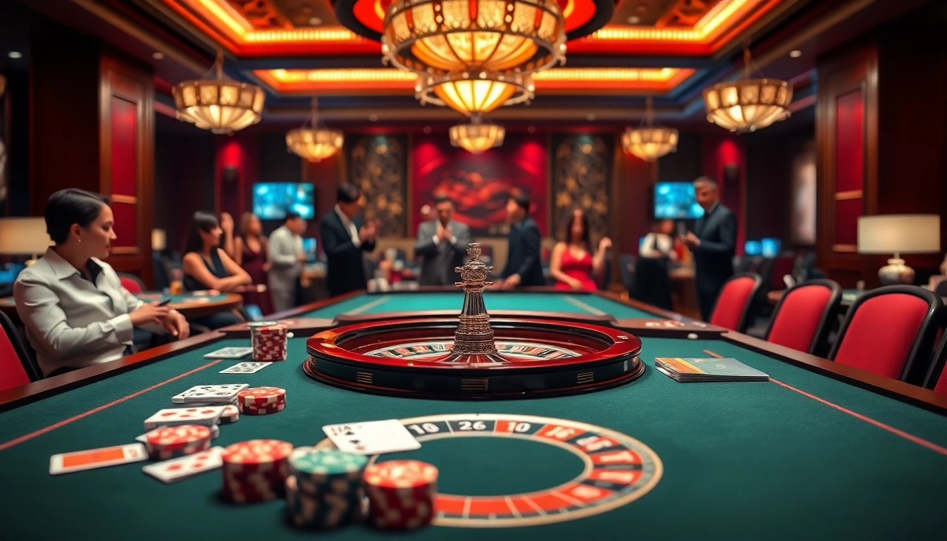 Five88 players engaging in thrilling casino gaming with cards and chips.