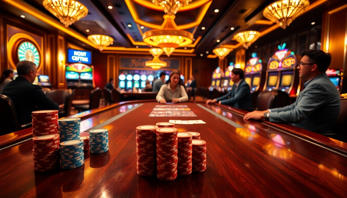 Exciting poker action at casino f168 with colorful chips and intense gameplay.