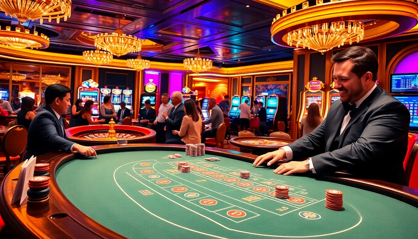 Players enjoy the excitement of casino games at QQ88z Net with lively tables and slot machines.