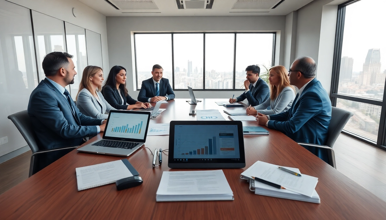 Consulenti legali che discutono strategie di esdebitazione in un ambiente d'ufficio professionale.