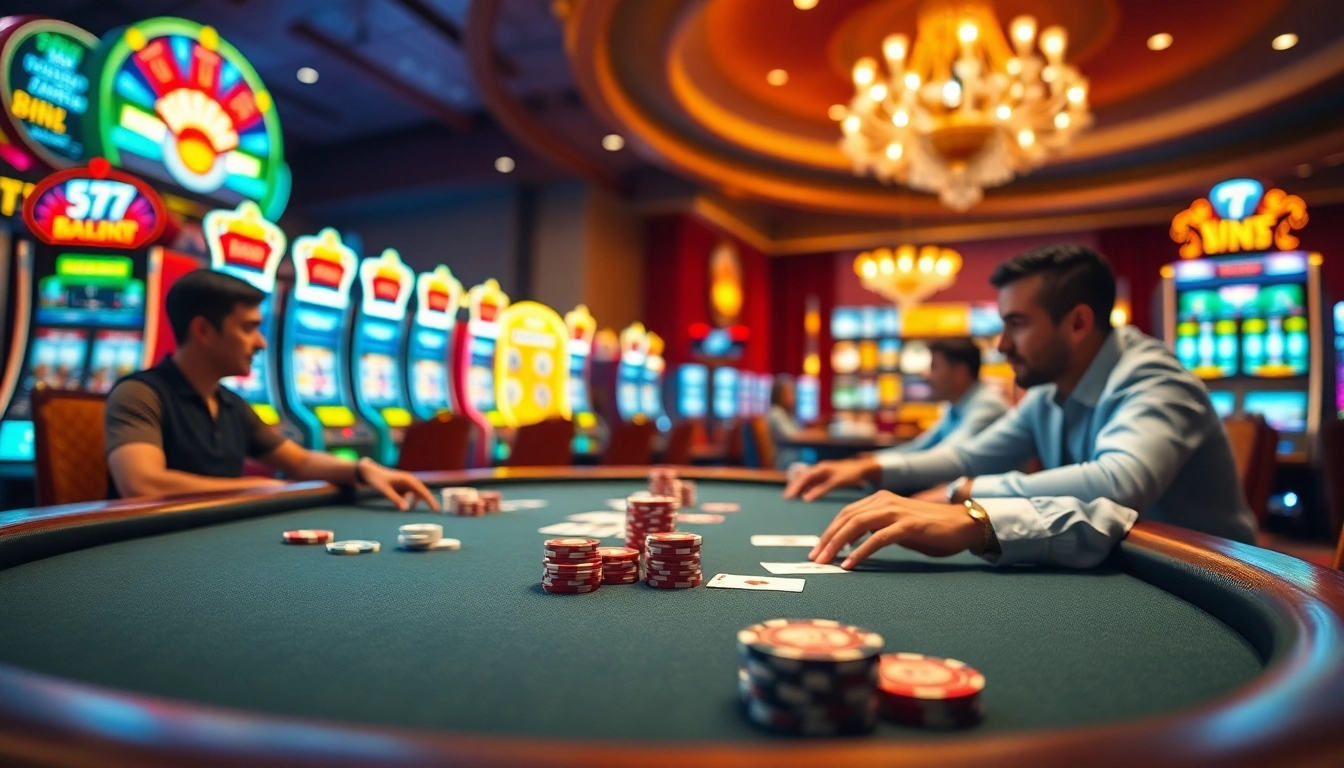 Experience a thrilling game at 667bet Login with vibrant slots and poker tables.