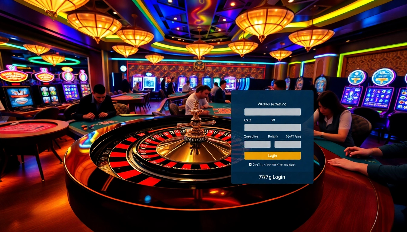 Experience the thrill of gambling with the 777g Login interface at a luxurious casino table.