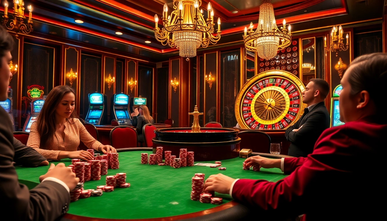 Players placing bets and enjoying games at S666 com casino, featuring poker and roulette.