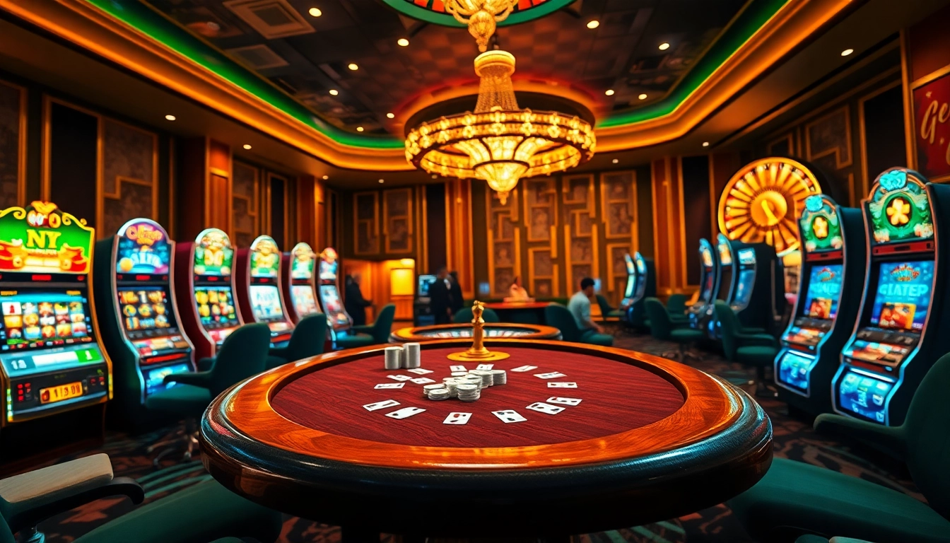 Experience xn88 excitement at a luxurious casino table with chips and cards.