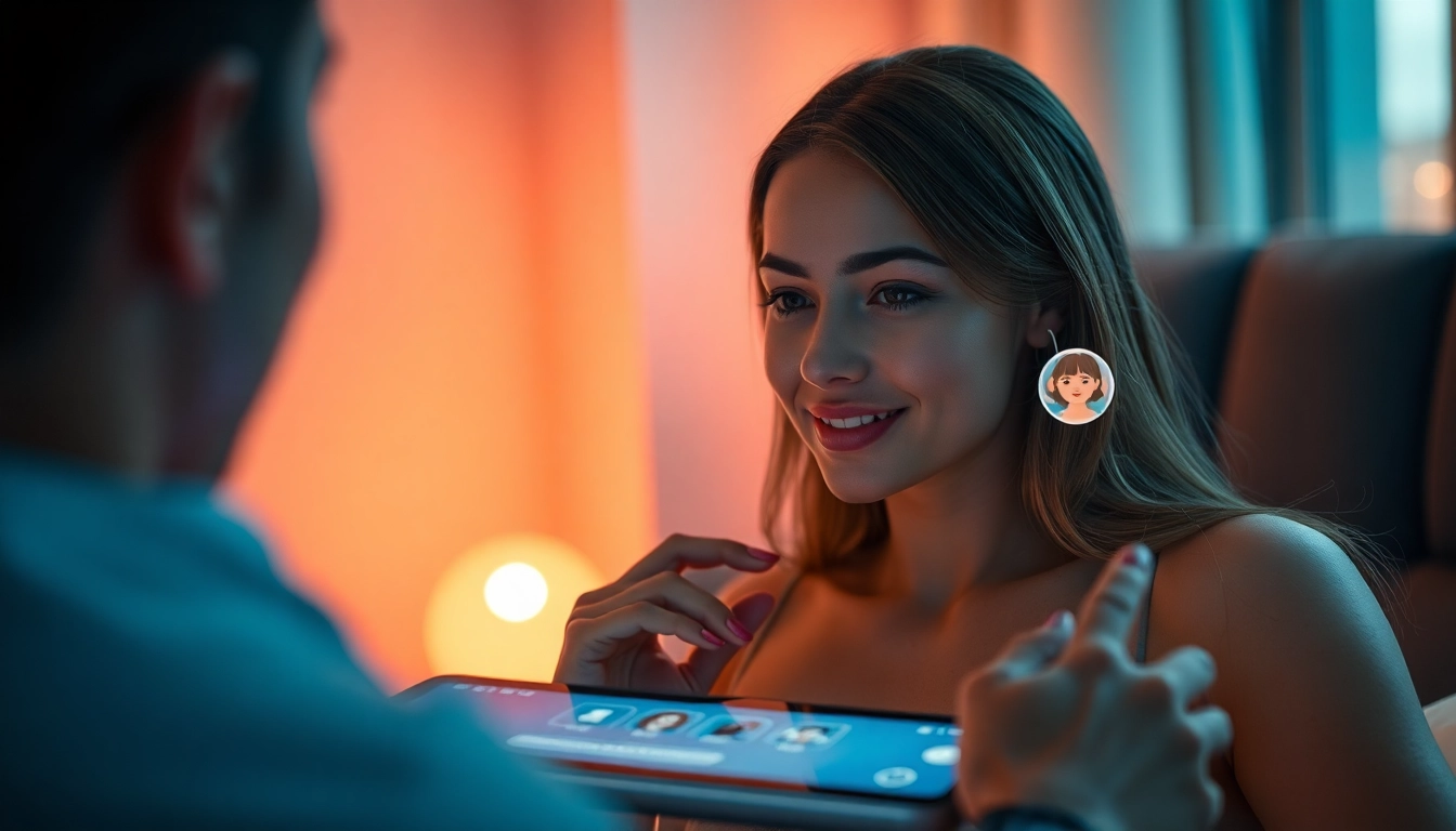 AI sex chat interface showcasing intimate interaction with a virtual character.