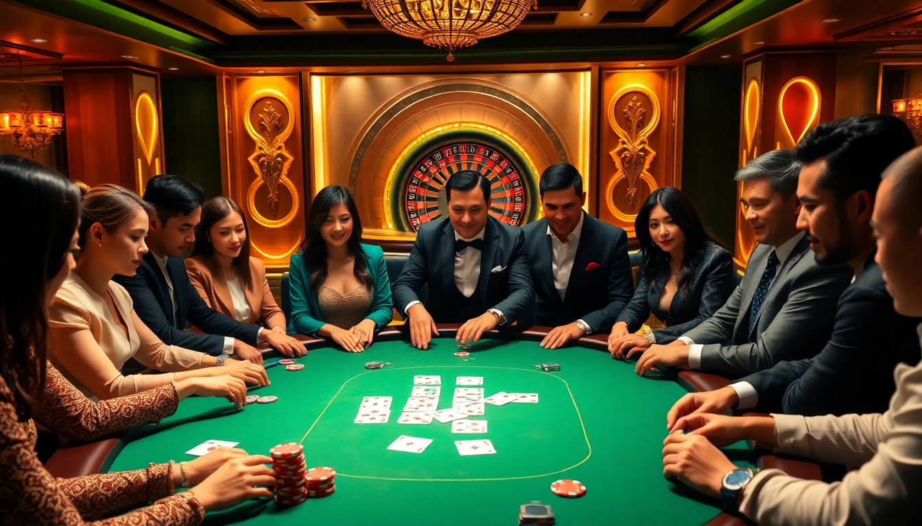 Experience thrilling betting action at https://nhandinhkeonhacai.news/ with diverse players enjoying a poker game.