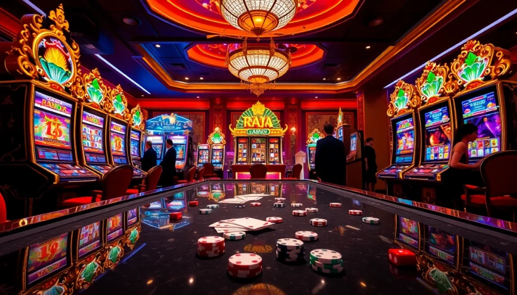 Experience the excitement of raja barong slot machines with vibrant casino scenes.