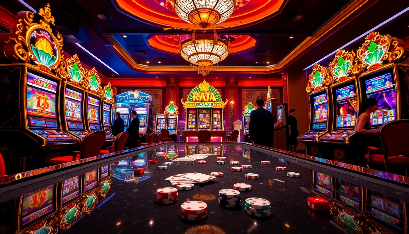 Experience the excitement of raja barong slot machines with vibrant casino scenes.