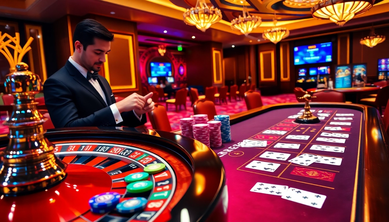 Play at an exciting casino scene featuring roulette and poker chips inspired by the 8XX experience.
