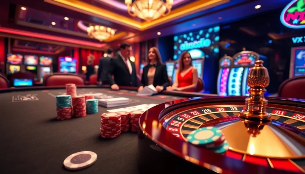 Exciting poker game at https://xx88.promo/ with vibrant chips and professional dealers