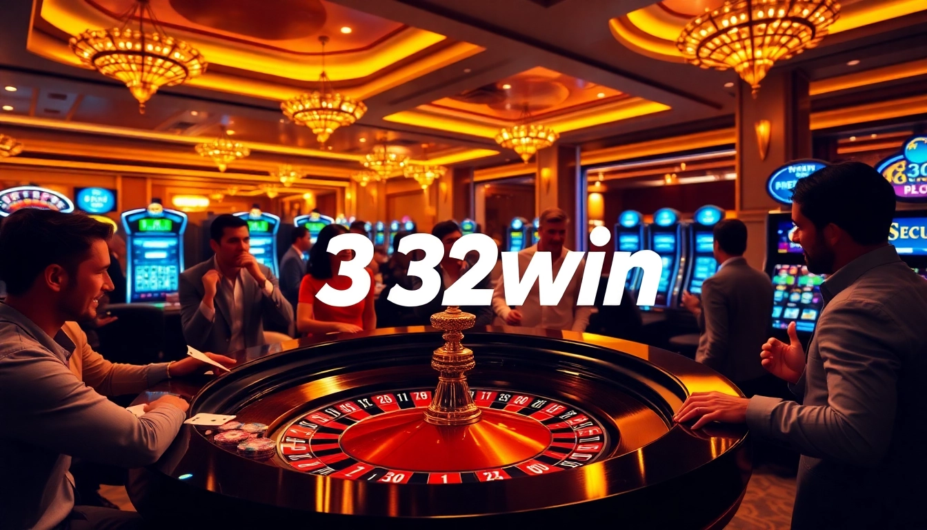 Experience thrilling games at 32win's luxurious casino with vibrant roulette and poker chips.