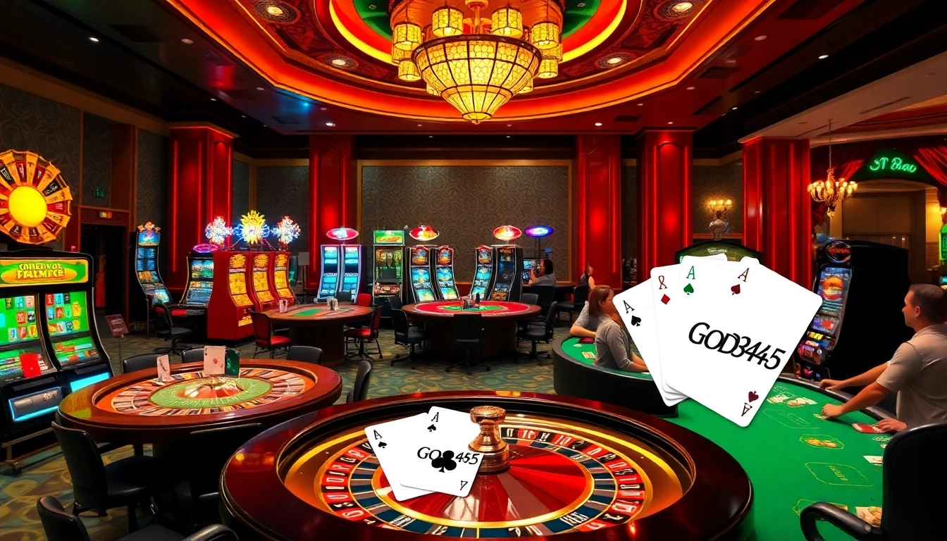 Experience the thrill of God345 casino gaming with vibrant tables and exciting slot machines.