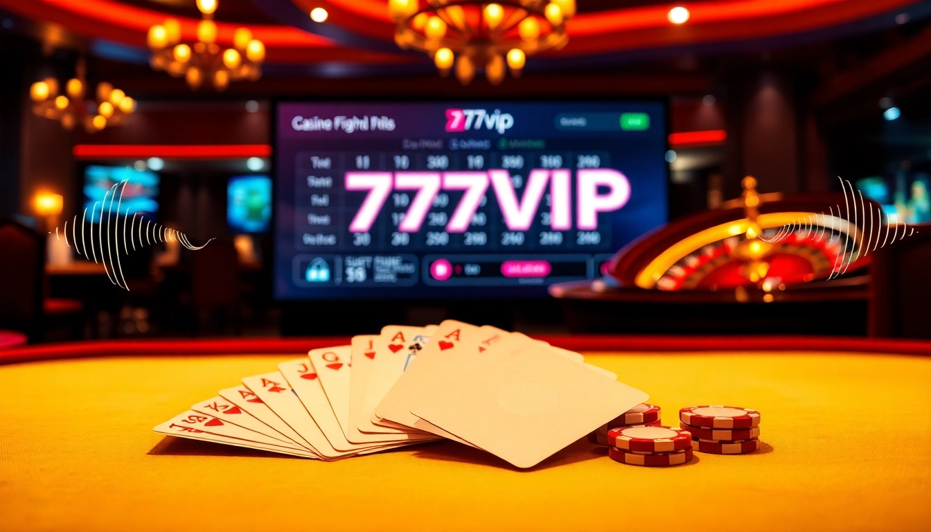 Experience thrilling online gaming at https://777vip.bio/ with captivating casino tables and vibrant poker chips.