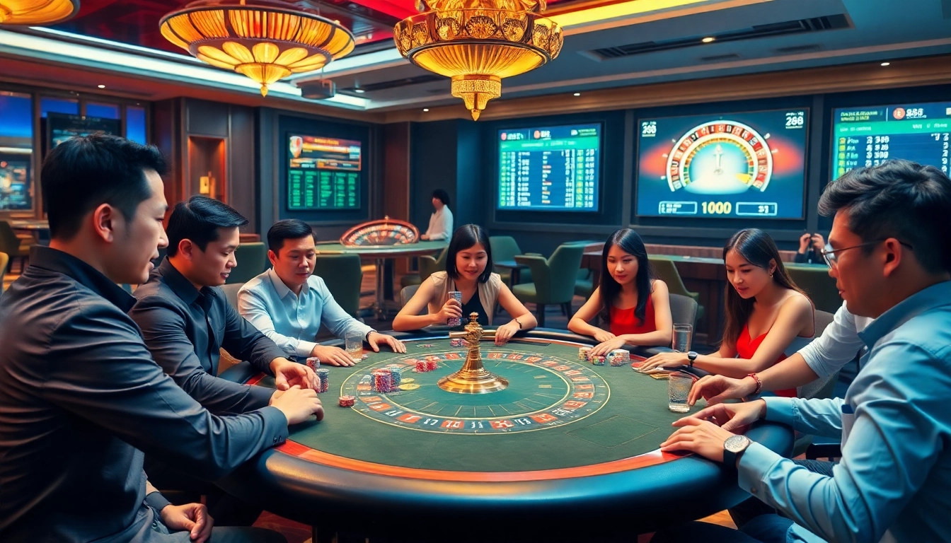 W88 poker scene featuring players, colorful chips, and an exciting atmosphere.