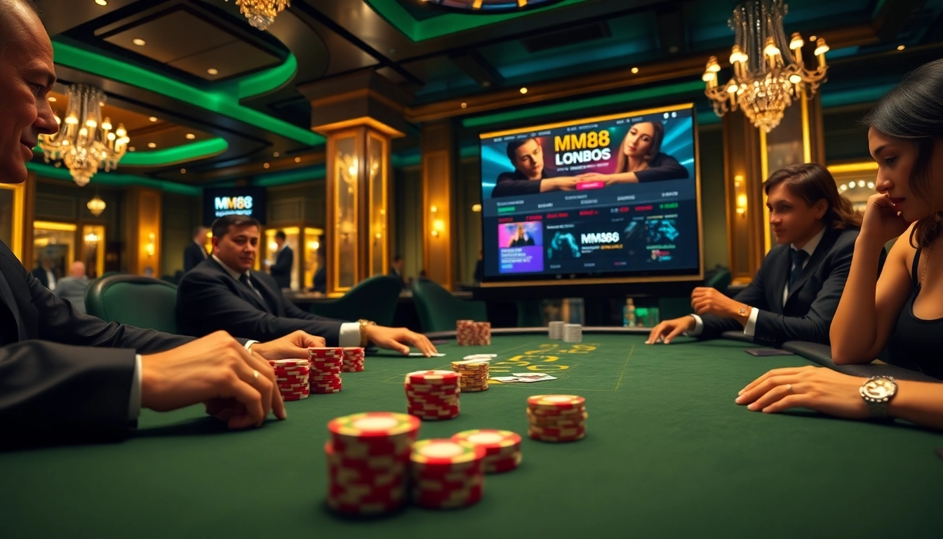 Join the excitement at https://mm88.london/ with poker chips and intense gaming competition!