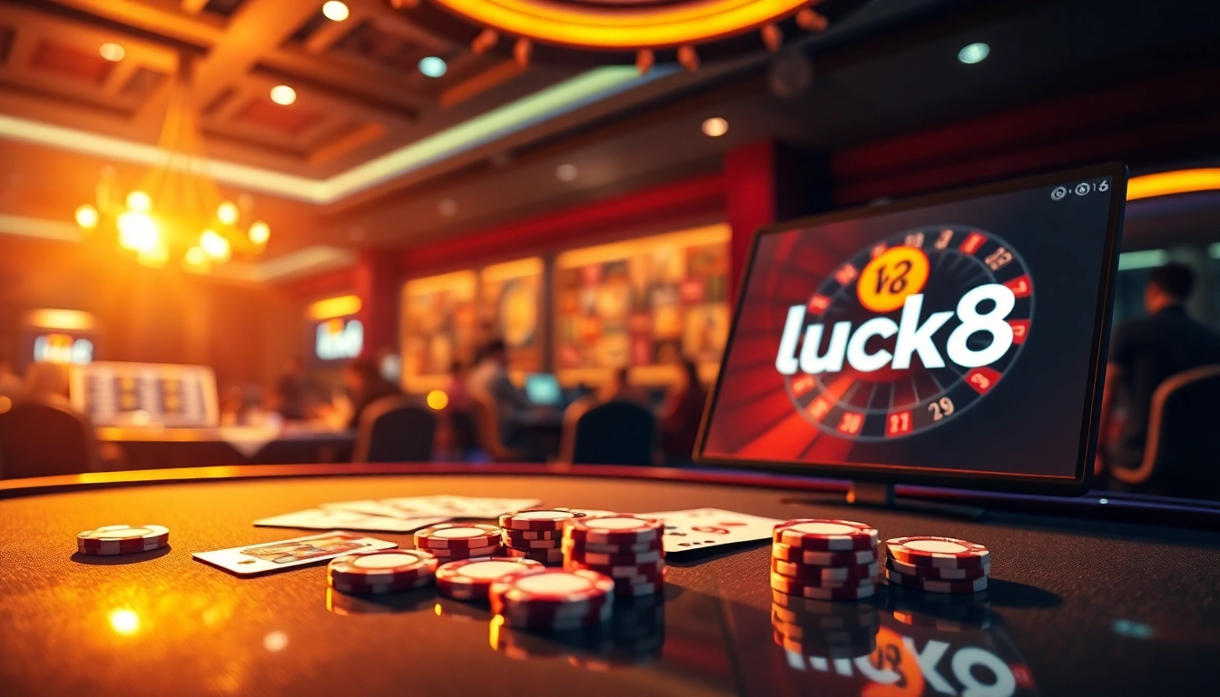 Experience thrilling gameplay at Luck8 with vibrant casino tables and captivating poker games.