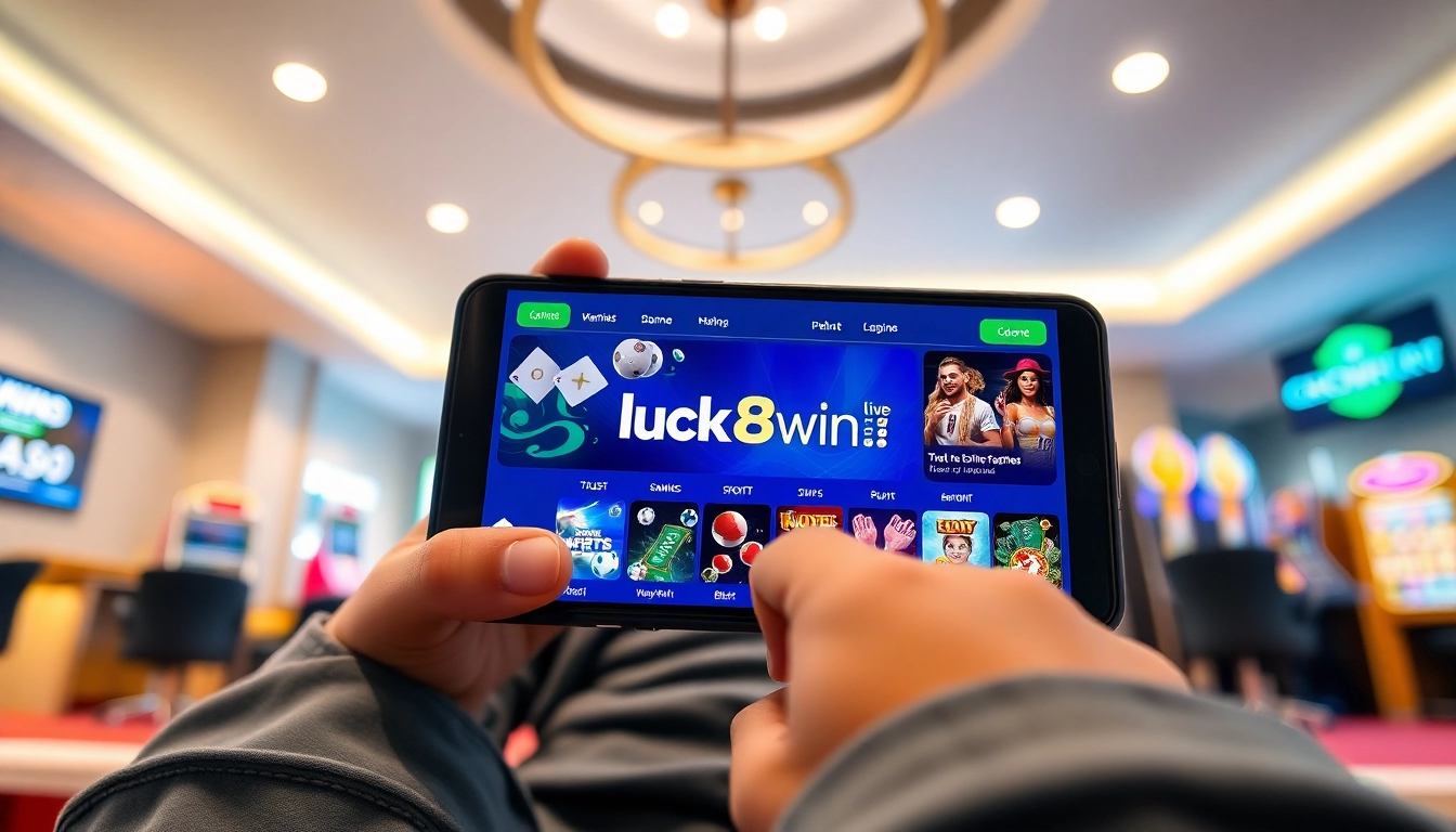 Experience engaging gameplay at luck8win.live, featuring vibrant sports and casino game visuals.