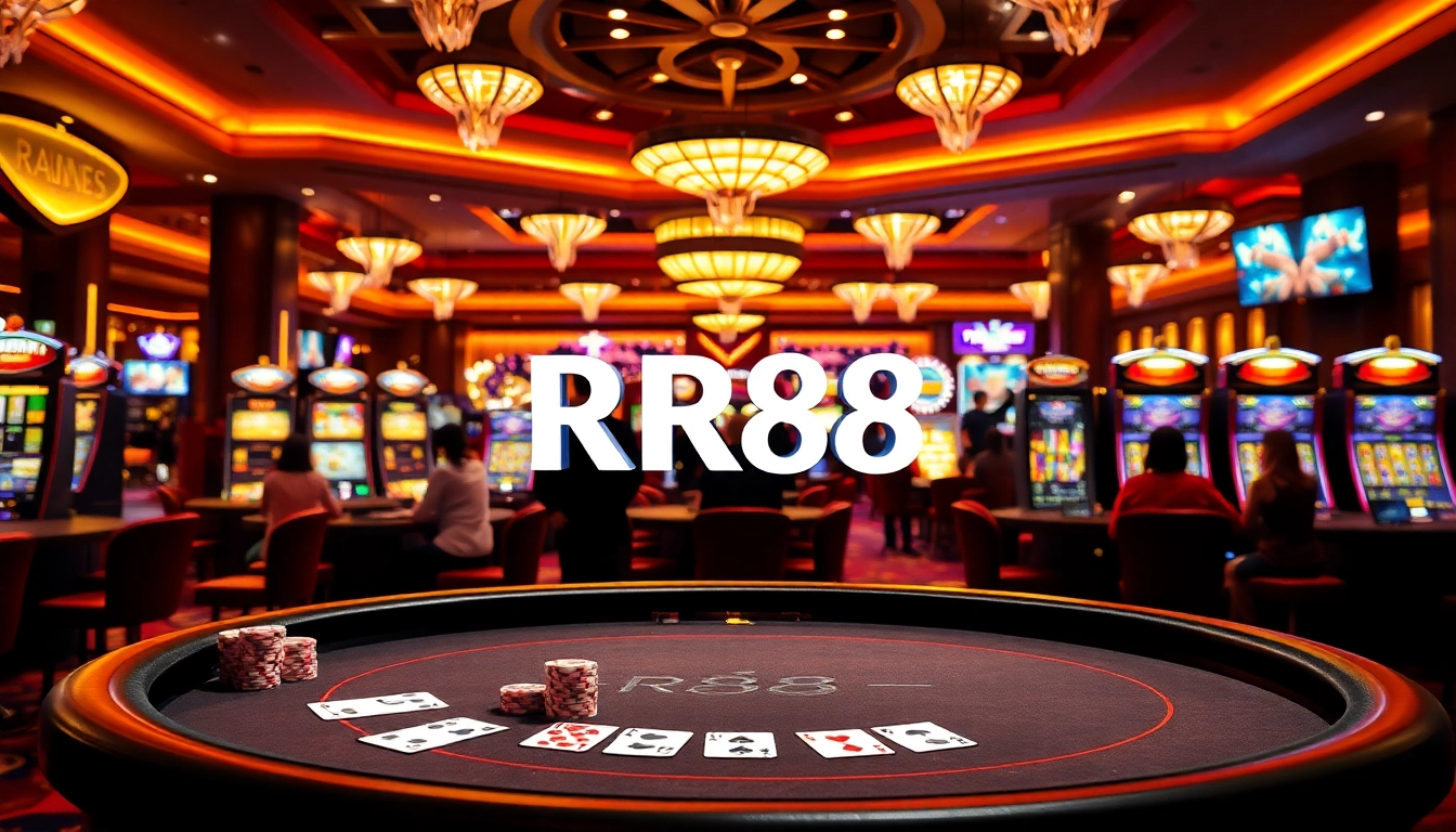 Experience thrilling gameplay at RR88 with vibrant casino tables and exciting slot machines.