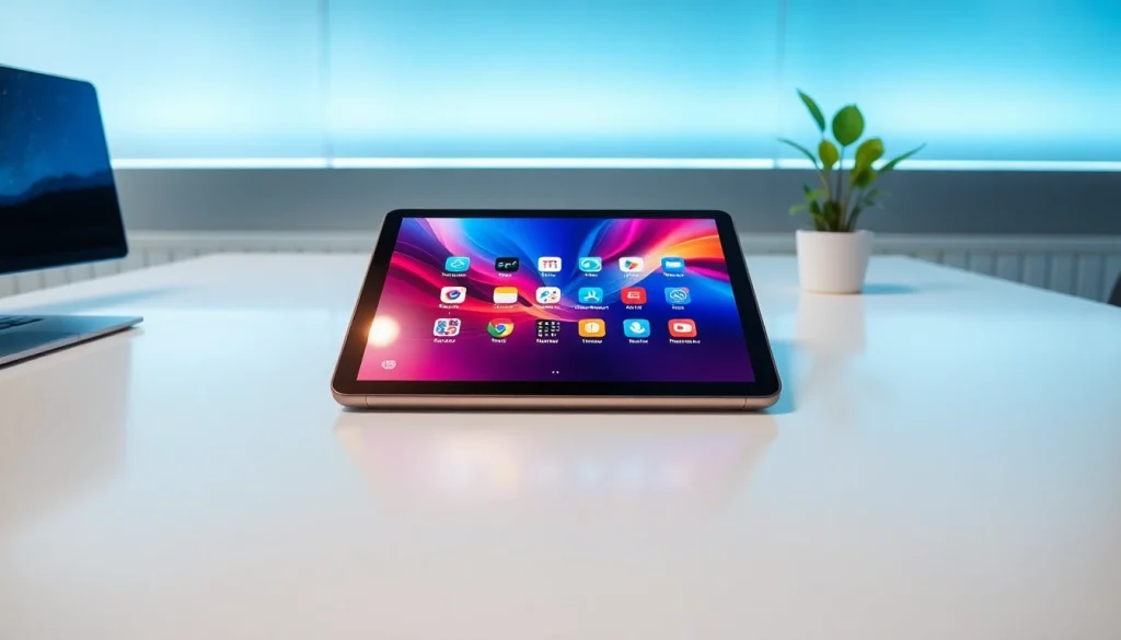 K88 tablet showcased on a minimalist desk in a modern tech setting