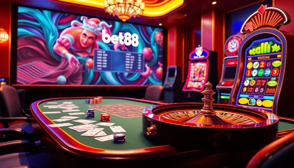 Bet88 offers an exciting online casino experience with vibrant poker games and thrilling slot machines.