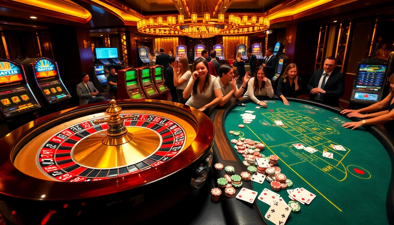 CM88 casino players celebrating wins at a vibrant roulette table.