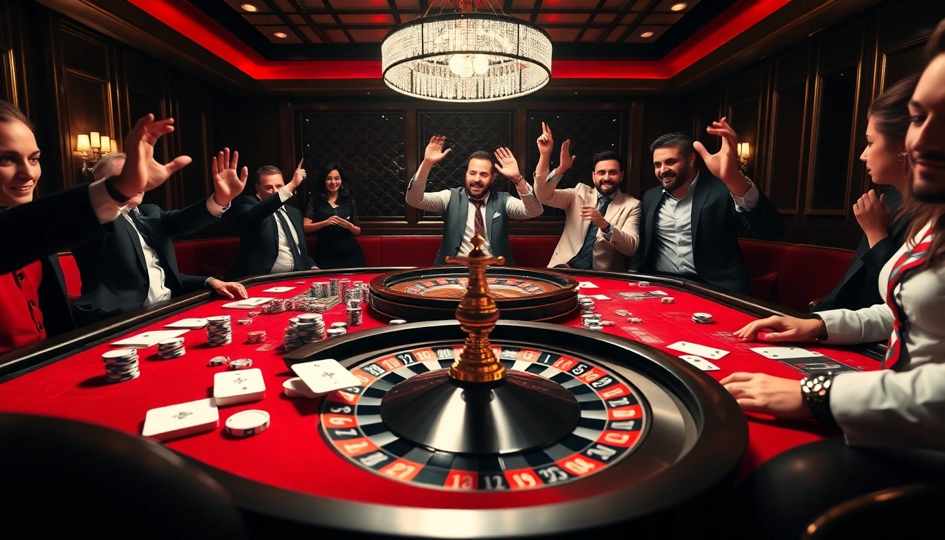 Experience the thrill of gambling at MANCLUB with vibrant poker games and elegant casino decor.