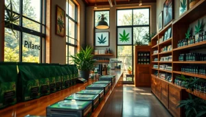 Shop at Weedmaps Lloret de Mar featuring cannabis products in a warm, inviting atmosphere.
