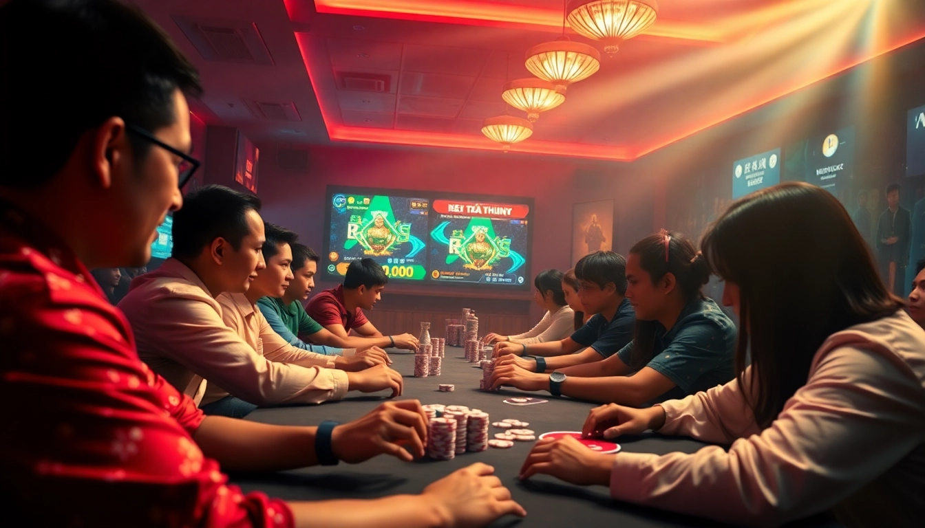 Exciting online card game environment at gamebaidoithuong.com.vc showcasing competitive gameplay.