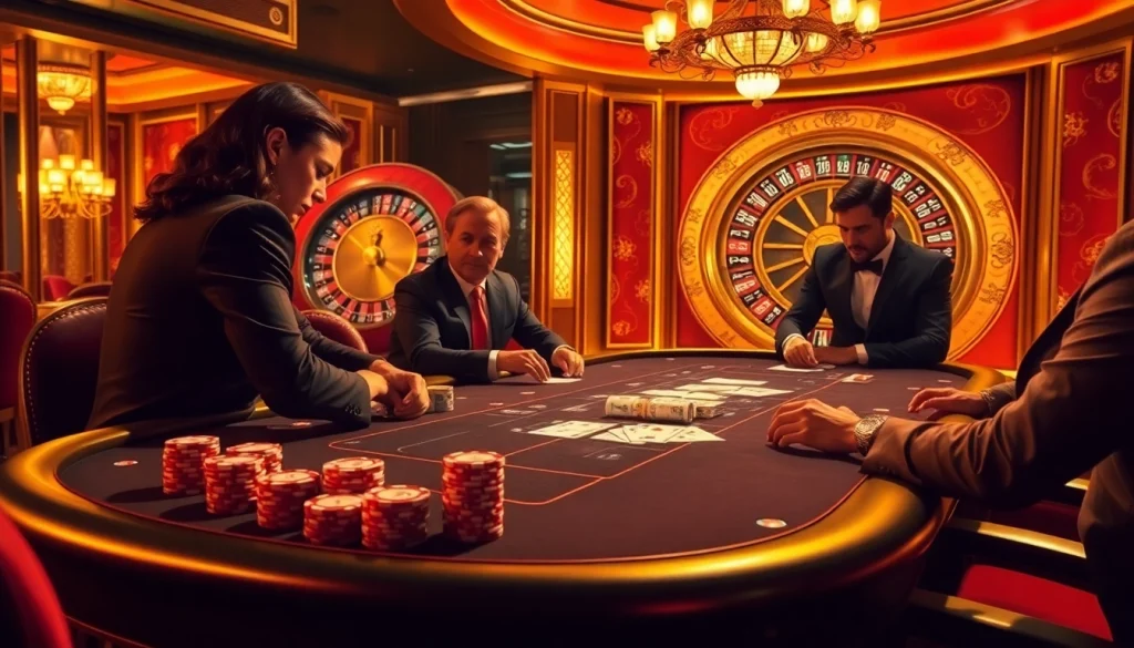 Experience thrilling gameplay with dh88 poker chips and cards on a luxurious casino table.