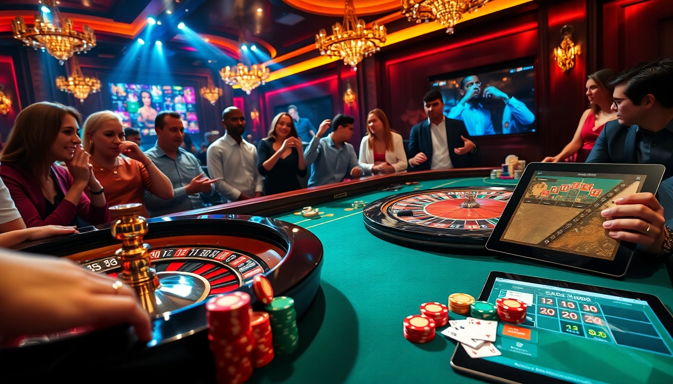 Players engage at a luxurious SODO66 poker table, capturing the essence of high-stakes casino action.