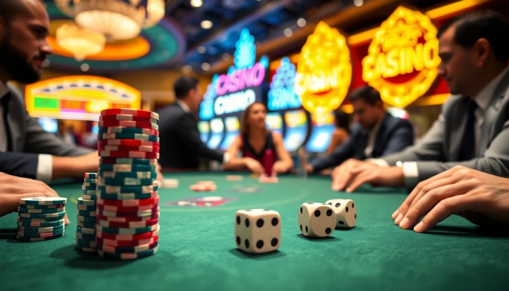 A group of players competing in an intense game bài đổi thưởng at a luxurious casino table.