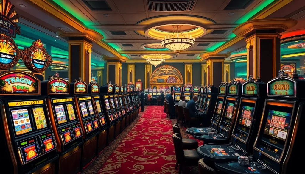 Players enjoying the pg88 slot amidst vibrant casino decor and excited atmosphere.