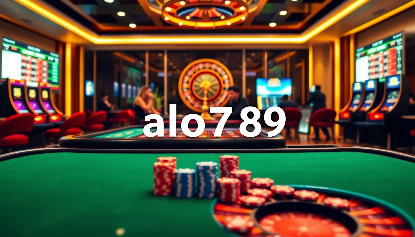 Experience exhilarating gambling at alo789 with vibrant casino tables and exciting slot machines.