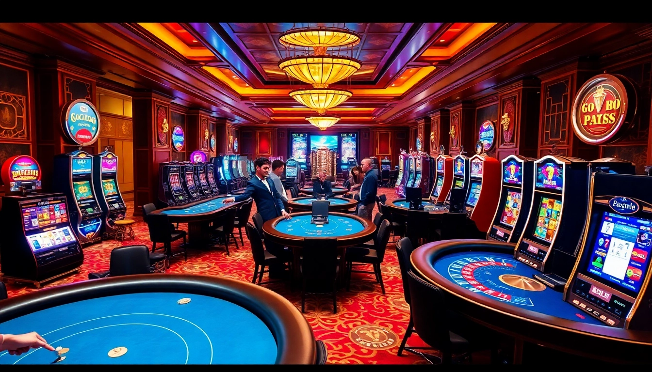 Immerse in the excitement at hay88.deal with players at casino tables and vibrant slot machines.