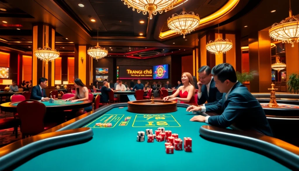 Engaging scene of players enjoying games at Trang chủ 789F online casino.