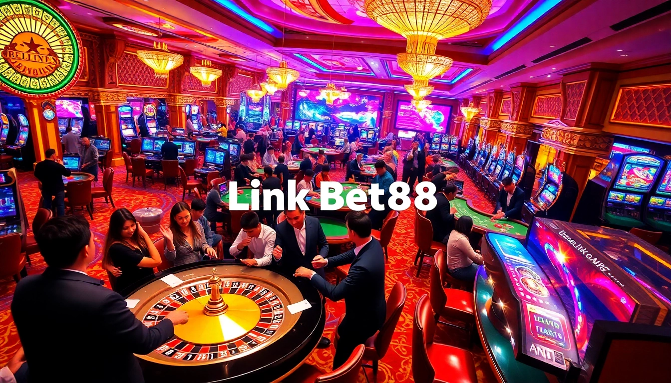 Players enjoying exciting games at Bet88 casino, with vibrant atmosphere and betting action.