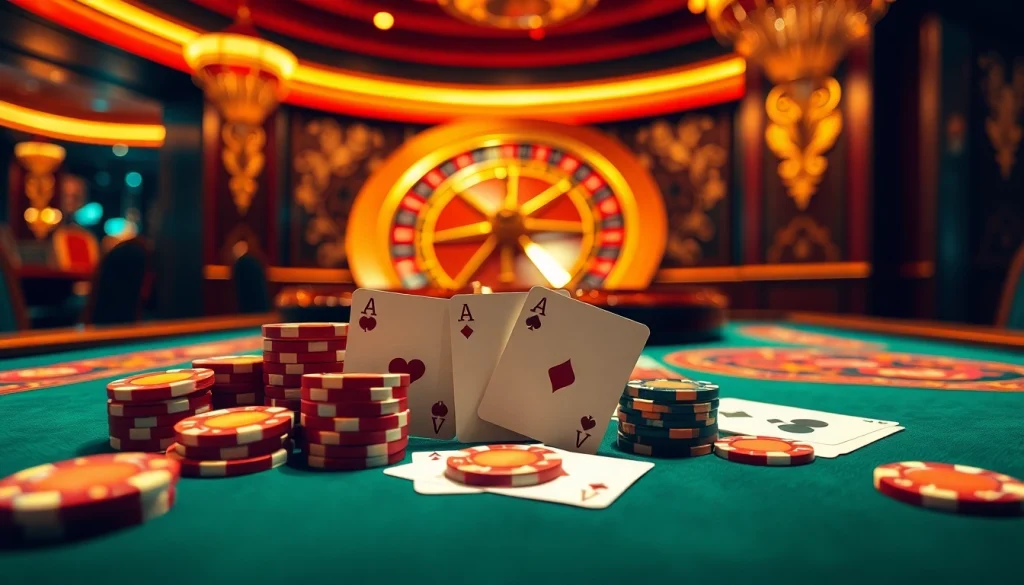 Lô kép miền bắc betting table enriched with vibrant chips and cards, creating an electric atmosphere.