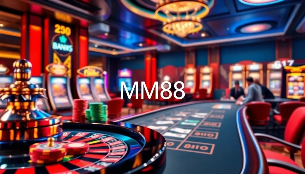 Experience the excitement of gambling at MM88 with vibrant casino games and lively players.
